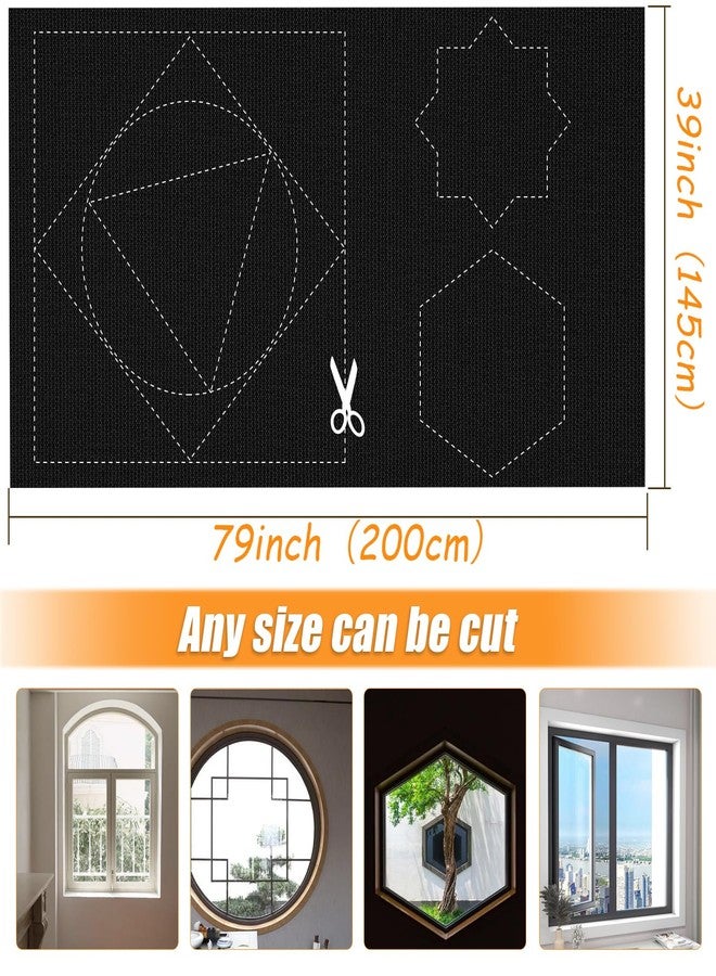 swihorab 100% Blackout Window Cover, Portable Blackout Curtains for Bedroom Cuttable No Drill Window Blinds, Black Out Shades Fabric Sheet for RV, Travel, Media Room, 79'' x 57'' - Image 4